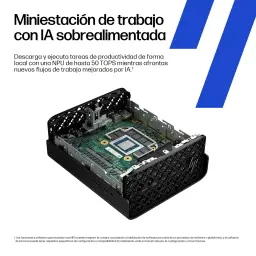 Mini PC HP Z2 G1a Wolf Pro Security Edition 32 Go/1 To Noir SSD WiFi 7 - châssis ouvert en perspective montrant