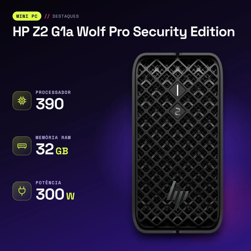Mini PC HP Z2 G1a Wolf Pro Security Edition 32 Go/1 To Noir SSD WiFi 7 - caractéristiques, 32 GB