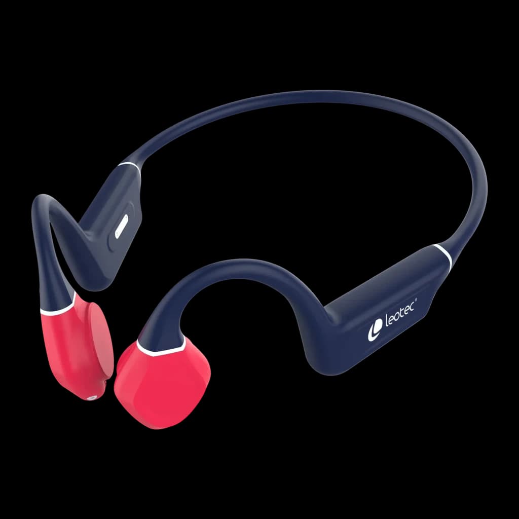 Écouteurs Leotec Kuri Conduction Osseuse Bluetooth 5.4 Multipoint Bleu/Rouge - arceau bleu flexible