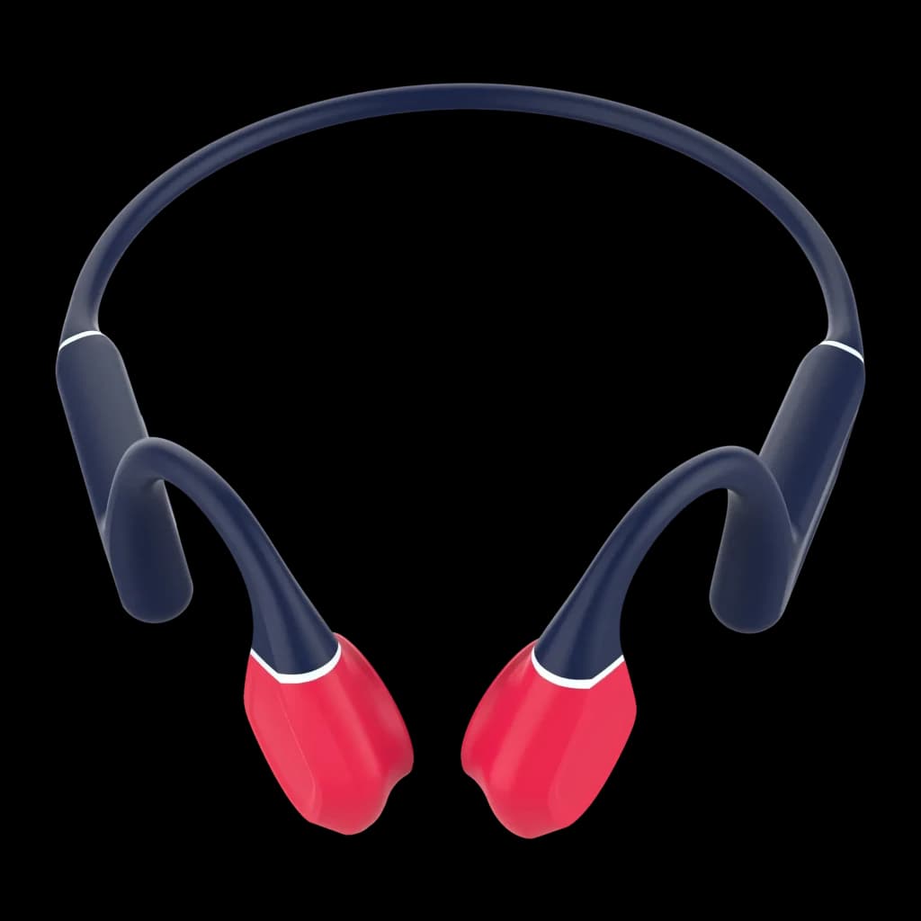 Écouteurs Leotec Kuri Conduction Osseuse Bluetooth 5.4 Multipoint Bleu/Rouge - arceau bleu et transducteurs