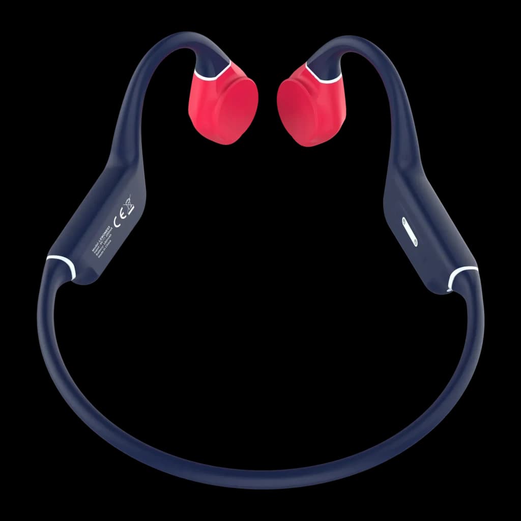 Écouteurs Leotec Kuri Conduction Osseuse Bluetooth 5.4 Multipoint Bleu/Rouge - arceau bleu et transducteurs rouges