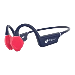 Écouteurs Leotec Kuri Conduction Osseuse Bluetooth 5.4 Multipoint Bleu/Rouge - arceau bleu avec logo Leotec