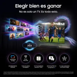 TV Samsung 43 polegadas Neo QLED 4K Preto TQ43QN73H - ecrã com futebol, ícones Samsung TV Plus, Knox Security