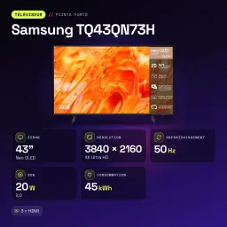 TV Samsung 43 polegadas Neo QLED 4K Preto TQ43QN73H - características, 50 Hz