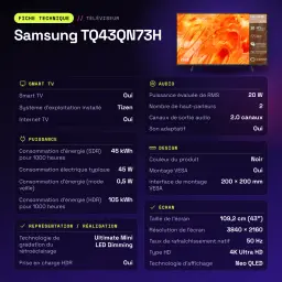 TV Samsung 43 polegadas Neo QLED 4K Preto TQ43QN73H - características
