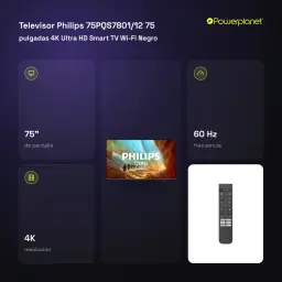 TV Philips 75 polegadas QLED 4K Preto 75PQS7801/12 - em contexto