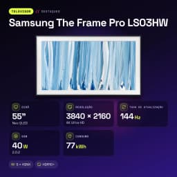 TV Samsung The Frame Pro LS03HW 55 pouces 144Hz Neo QLED 4K Noir - caractéristiques, 144 Hz, 100 Hz