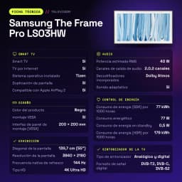 TV Samsung The Frame Pro LS03HW 55 pouces 144Hz Neo QLED 4K Noir - caractéristiques, 6 ms