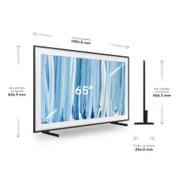 TV Samsung The Frame Pro LS03HW 65 pouces 144Hz Neo QLED 4K Noir - largeur 1456,8 mm, hauteur 836,9 mm et profil