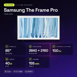 TV Samsung The Frame Pro 85 pouces Neo QLED Mini LED 4K 100Hz Noir TQ85LS03H - caractéristiques
