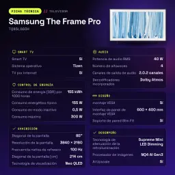 TV Samsung The Frame Pro 85 pouces Neo QLED Mini LED 4K 100Hz Noir TQ85LS03H - caractéristiques, 600 x 400 mm