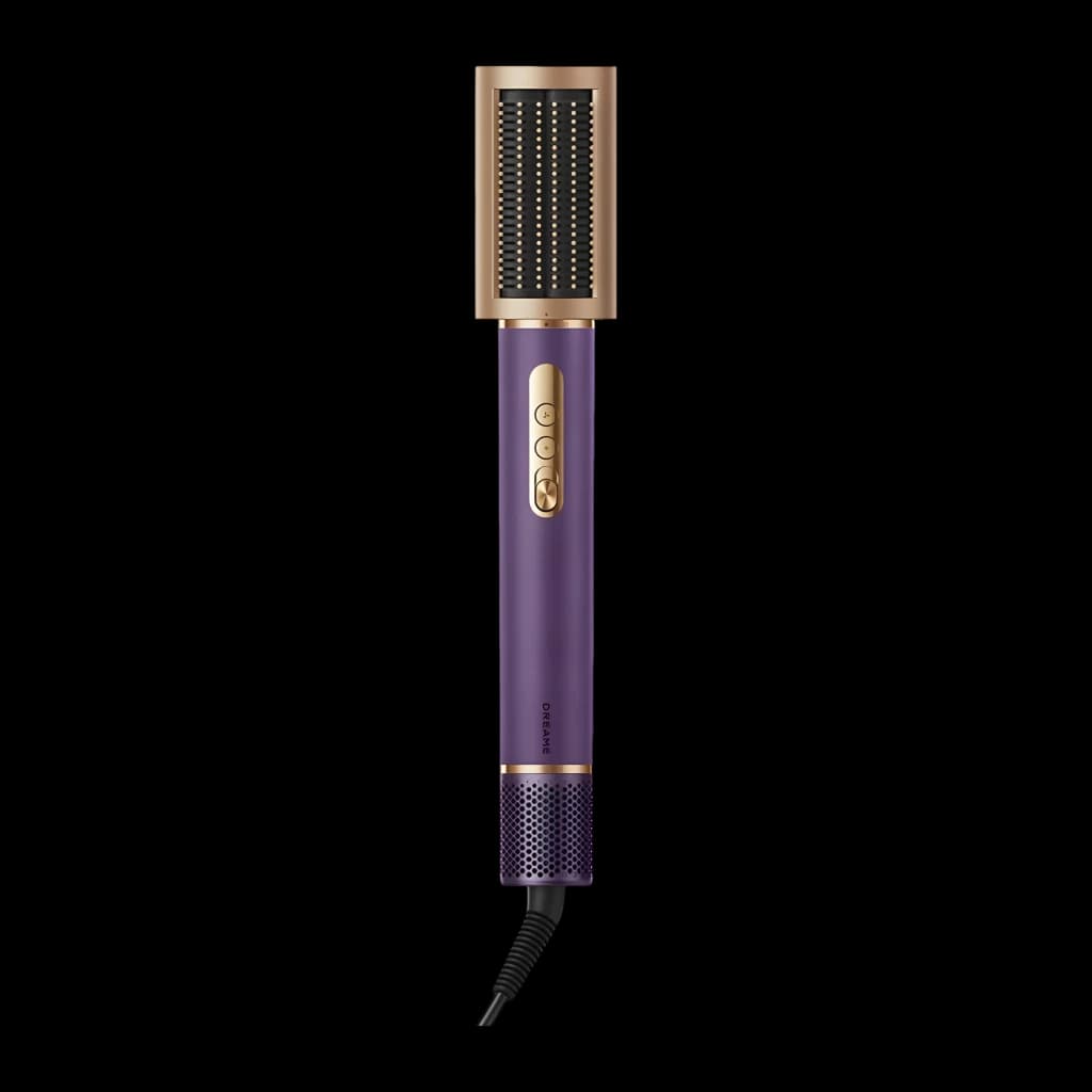 Modelador de cabelo Dreame Air Style Pro 1300W 80ºC Púrpura - cabo púrpura com botões dourados, cabeçote