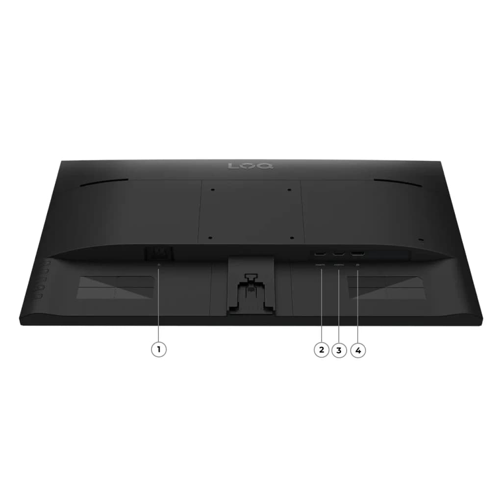 Monitor gaming Lenovo LOQ 24-10 23.8 pulgadas 200Hz FHD IPS Negro - puertos y conectores numerados del 1 al 4