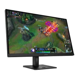 Monitor gaming HP OMEN 27q G2 27 polegadas 180Hz QHD IPS Preto - ecrã com partida de League of Legends e base
