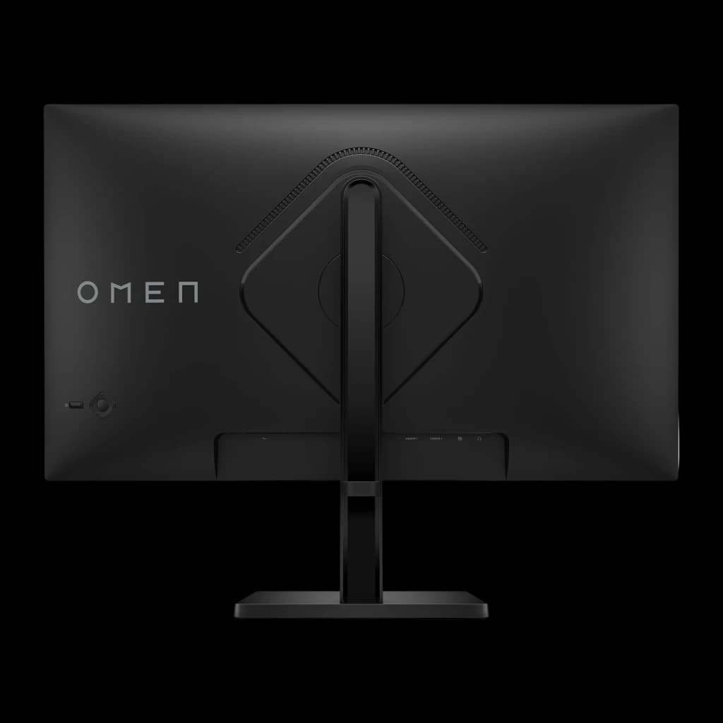 Monitor HP OMEN 27 G2 27 polegadas 180Hz FHD IPS Preto AV4K1E9#ABB - logo OMEN, suporte romboidal e portas