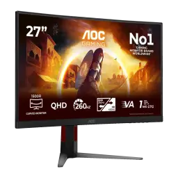 Monitor gaming AOC G4 27 polegadas Curvo QHD Fast VA 260Hz Preto/Vermelho CQ27G4Z2P - ecrã curvo com cena