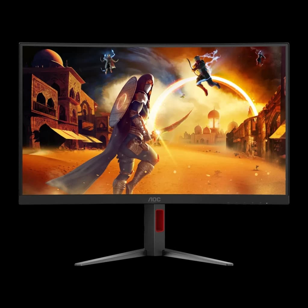 Monitor gaming AOC G4 27 polegadas Curvo QHD Fast VA 260Hz Preto/Vermelho CQ27G4Z2P - painel curvo com cena