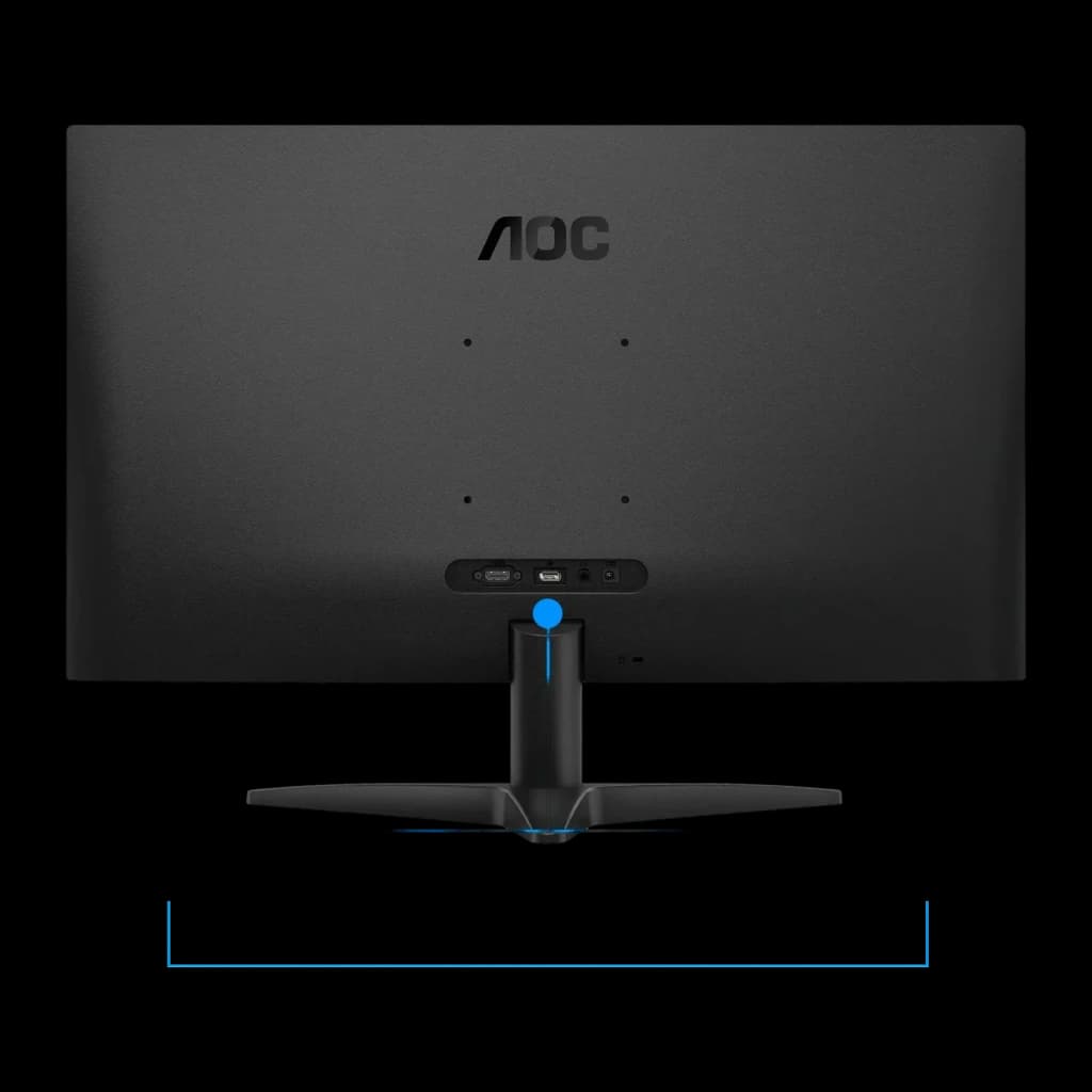 Monitor AOC 27 polegadas 144Hz QHD IPS Preto Q27B36X - painel posterior com logo AOC, portas e base