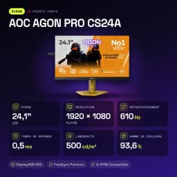 Monitor gaming AOC AGON PRO CS24A 24,1 polegadas 610Hz FHD 0,5 ms Preto - características, 3.2 Gen 1 (3.1 Gen 1)