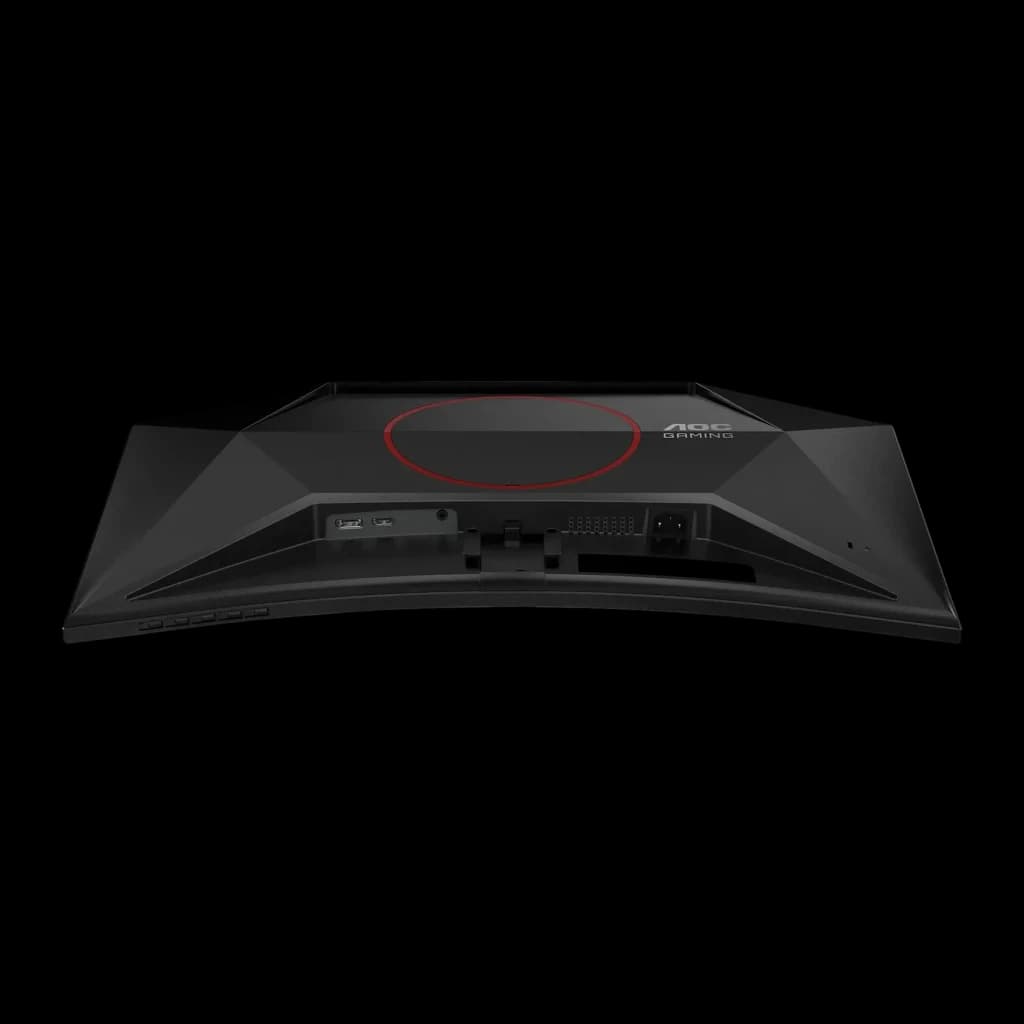 Monitor AOC G4 23.6 polegadas 180Hz Curvo Full HD VA Preto/Vermelho C24G42FE - painel posterior com círculo