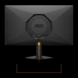 Monitor AOC 23.8 polegadas 180Hz Full HD IPS Preto 24G50F - painel posterior com logo AOC, portas e detalhe