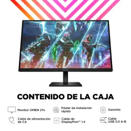 Monitor gaming HP OMEN 27s 27 polegadas 240Hz FHD IPS Preto - monitor, cabos de alimentação, DisplayPort