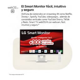 Monitor LG MyView 27 polegadas 4K IPS 60Hz 5 ms Branco 27U731SA-W - ecrã com interface webOS24 e controlo remoto