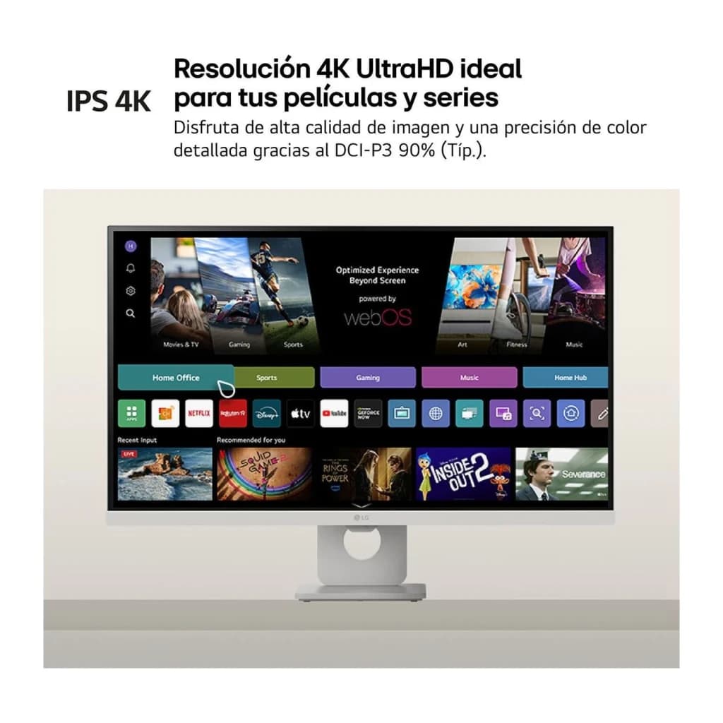 Monitor LG MyView 27 polegadas 4K IPS 60Hz 5 ms Branco 27U731SA-W - ecrã com interface webOS e resolução 4K UltraHD