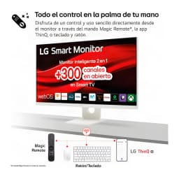 Monitor LG MyView 27 polegadas 4K IPS 60Hz 5 ms Branco 27U731SA-W - ecrã webOS, Magic Remote, teclado e app