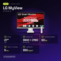 Monitor LG MyView 27 polegadas 4K IPS 60Hz 5 ms Branco 27U731SA-W - características, 60 Hz