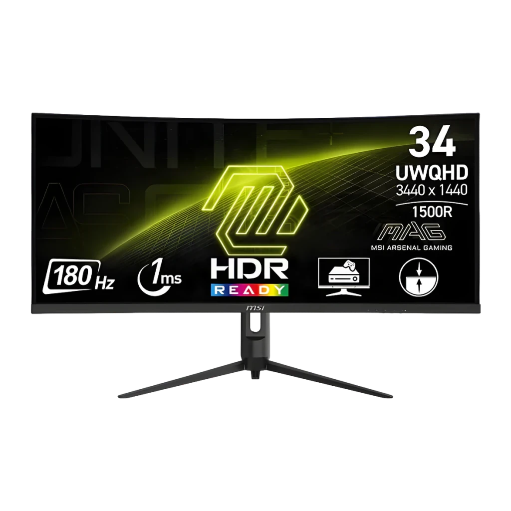 Monitor gaming MSI MAG 342CQRF E20 34 pulgadas 200Hz Curvo 1500R UWQHD Rapid VA Negro