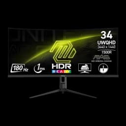 Monitor gaming MSI MAG 342CQRF E20 34 pulgadas 200Hz Curvo 1500R UWQHD Rapid VA Negro