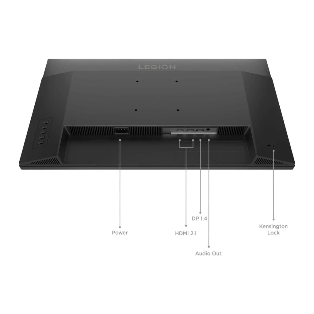 Écran Lenovo Legion 27 pouces 160Hz 4K IPS Noir de Jais 27U-10 - ports Power, HDMI 2.1, DP 1.4, Audio Out