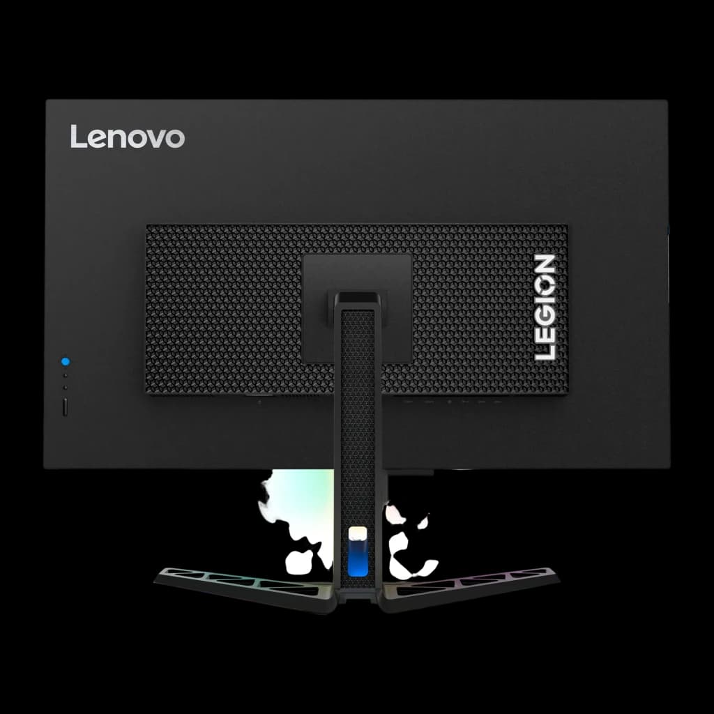 Monitor Lenovo Legion 31.5 polegadas 144Hz 4K IPS Preto Y32p-30 - painel traseiro com grelha, logo Legion