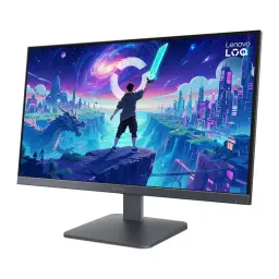 Monitor Lenovo LOQ 27 polegadas 180Hz QHD IPS Preto 27Q-10 - ecrã com cena gaming de dragão e cidade