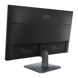 Monitor Lenovo LOQ 27 polegadas 180Hz QHD IPS Preto 27Q-10 - logo LOQ, grelhas de ventilação e suporte