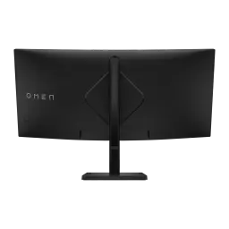 Monitor HP OMEN 34c G2 34 polegadas 180Hz Curvo WQHD VA Preto - logo OMEN, suporte romboidal e painel curvo