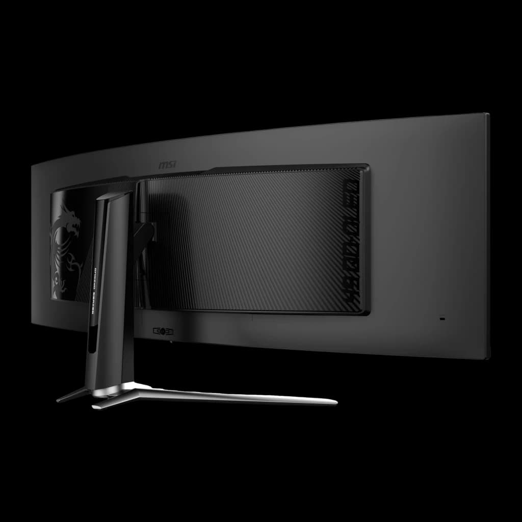 Monitor gaming MSI MPG 491CQP QD-OLED 49 pulgadas 144Hz Curvo Dual WQHD Negro - panel trasero con textura