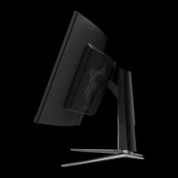 Monitor gaming MSI MPG 491CQP QD-OLED 49 pulgadas 144Hz Curvo Dual WQHD Negro - parte trasera con logo dragón