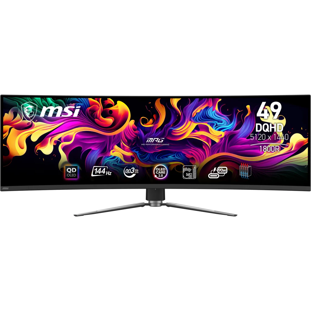 Monitor gaming MSI MPG 491CQP QD-OLED 49 pulgadas 144Hz Curvo Dual WQHD Negro