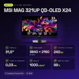 Monitor gaming MSI MAG 321UP QD-OLED X24 31,5 pulgadas 240Hz 4K Negro - características