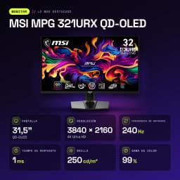 Monitor MSI MPG 321URX QD-OLED 31,5 pulgadas 240Hz 4K Negro - características