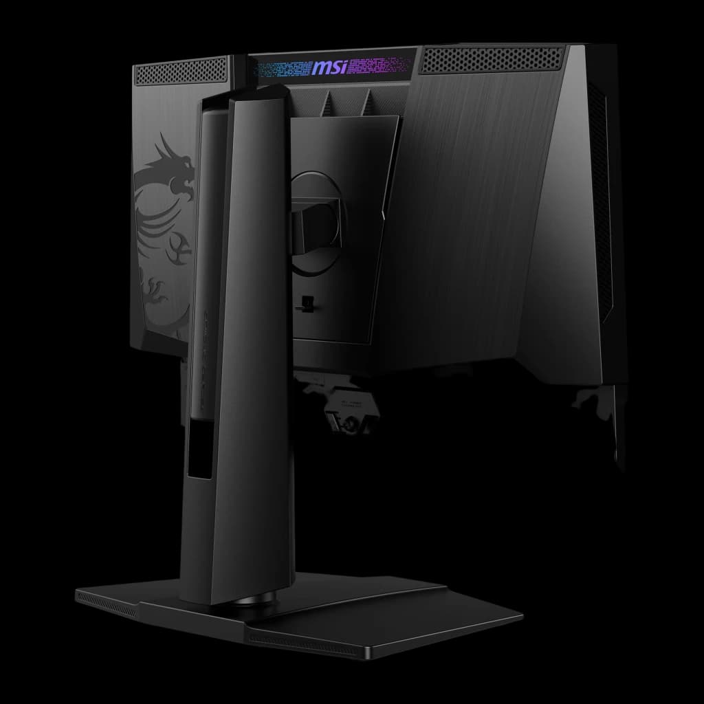 Monitor MSI MPG 321URX QD-OLED 31,5 pulgadas 240Hz 4K Negro - panel posterior con logo MSI RGB, dragón