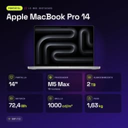 Ordinateur portable Apple MacBook Pro 14 36Go/2To 14,2 pouces Liquid Retina XDR SSD macOS Tahoe Argent - caractéristiques