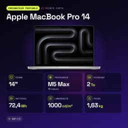 Ordinateur portable Apple MacBook Pro 14 36Go/2To 14,2 pouces Liquid Retina XDR SSD macOS Tahoe Argent - M5 Max