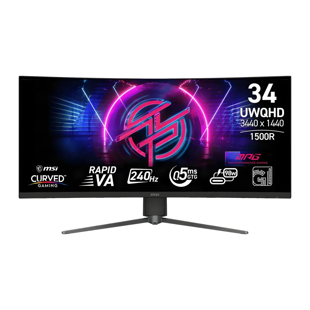 Monitor gaming MSI MPG 346CQRFDE X24 34 pulgadas 240Hz Curvo UltraWide QHD Rapid VA Negro