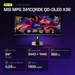 Monitor MSI MPG 341CQRDE QD-OLED X36 34 pulgadas 360Hz Curvo UltraWide Quad HD Negro - características