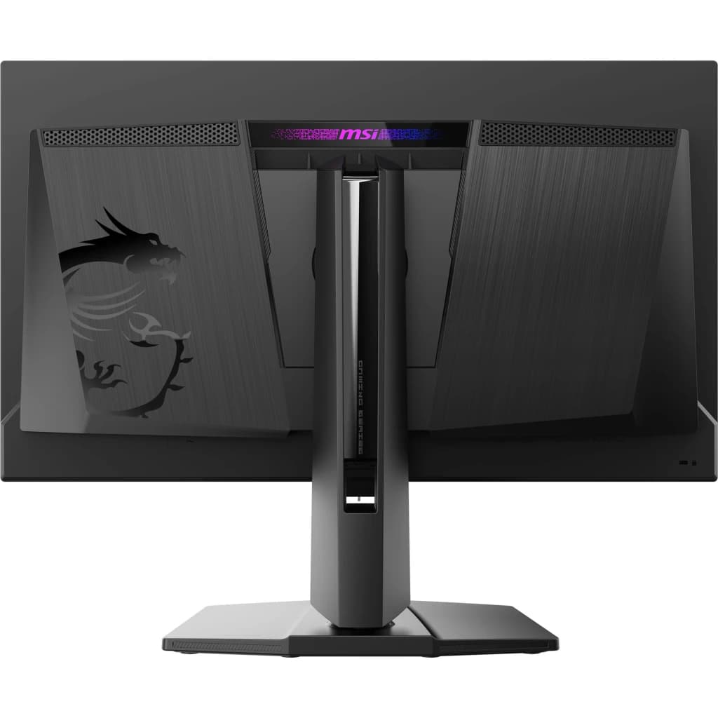 Monitor gaming MSI MPG 271QRDE QD-OLED X50 26,5 pulgadas 500Hz QHD OLED Negro - panel posterior con logo
