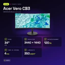 Monitor Acer Vero CB3 34 polegadas Curvo WQHD VA 120Hz Preto CB343CURJ0bemiiprcuzx - características, 4 ms