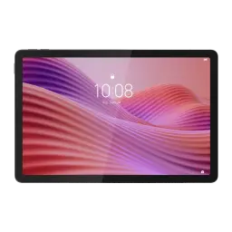 Lenovo Tab 4GB/128GB Gris 4G 10,1 pulgadas IPS 5100mAh - pantalla IPS encendida con fondo de ondas rosas y hora 10:08